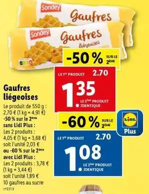 Lidl Sondey - gaufres liégeoises offre