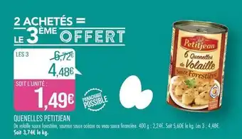 Match Petitjean - quenelles offre