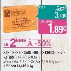 Match Patrimoine gourmand - sardines de saint-gilles croix-de-vie offre