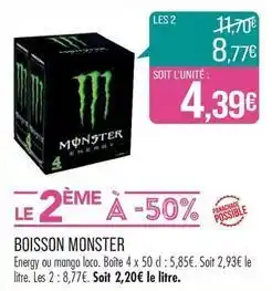 Match Monster - boisson offre