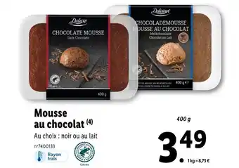 Lidl Deluxe Mousse au chocolat offre
