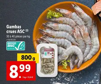 Lidl Gambas crues ASC offre