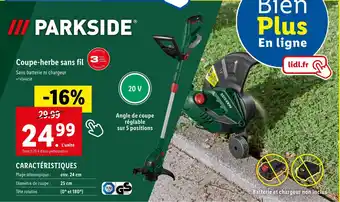 Lidl PARKSIDE Coupe-herbe sans fil offre