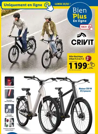 Lidl CRIVIT Vélo électrique Urban X.2 ou Y.2 offre