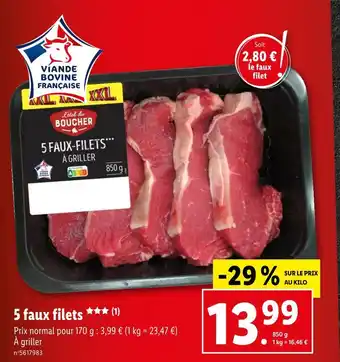 Lidl L'étal du boucher 5 faux filets offre