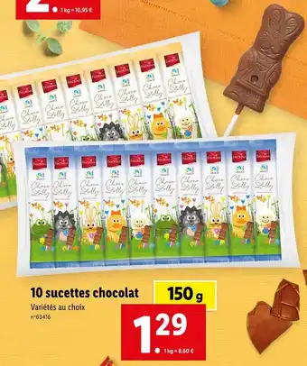 Lidl FAVORINA 10 sucettes chocolat offre