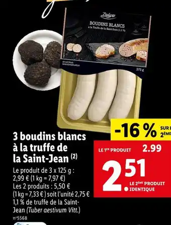 Deluxe 3 boudins blancs à la truffe de la Saint-Jean