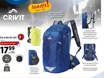 Lidl CRIVIT Sac à dos de vélo offre