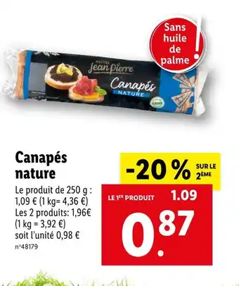Lidl Maître Jean Pierre Canapés nature offre