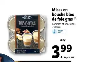 Lidl Deluxe Mises en bouche bloc de foie gras offre