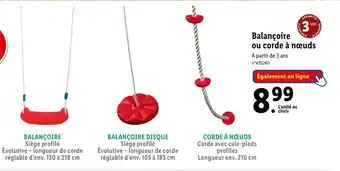 Balançoire ou corde à nœuds