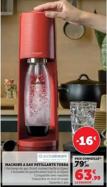 Hyper U Sodastream - machine a eau petillante terra offre