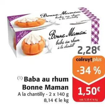 Colruyt Baba au rhum Bonne Maman offre