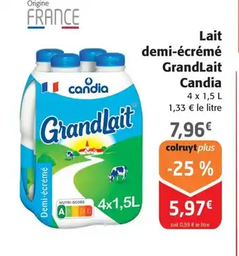 Colruyt Lait demi-écrémé GrandLait offre
