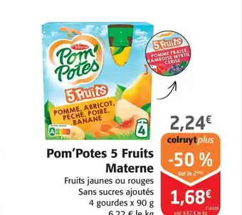Colruyt Pom'Potes 5 Fruits Materne offre