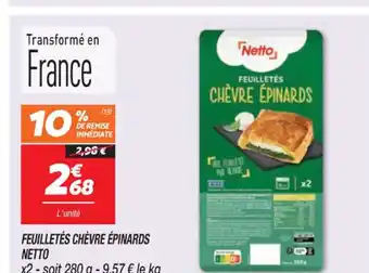 Netto FEUILLETÉS CHÈVRE ÉPINARDS offre