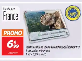 HUÎTRES FINES DE CLAIRES MARENNES-OLÉRON IGP N°3