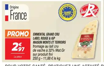 Netto EMMENTAL GRAND CRU LABEL ROUGE & IGP offre