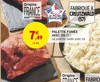 Intermarché PALETTE FUMÉE AVEC OS offre