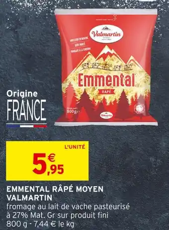 Intermarché VALMARTIN EMMENTAL RÂPÉ MOYEN offre
