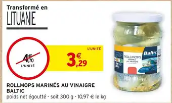 Intermarché BALTIC ROLLMOPS MARINÉS AU VINAIGRE offre