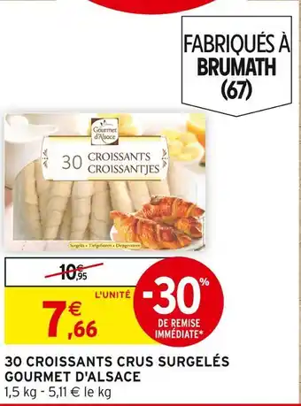 Intermarché GOURMET D'ALSACE 30 CROISSANTS CRUS SURGELÉS offre