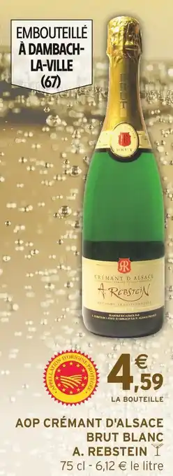 Intermarché A. REBSTEIN AOP CRÉMANT D'ALSACE BRUT BLANC offre