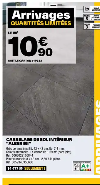 Brico Dépôt CARRELAGE DE SOL INTÉRIEUR "ALBERINI" offre