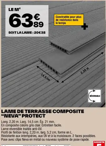 Brico Dépôt LAME DE TERRASSE COMPOSITE offre