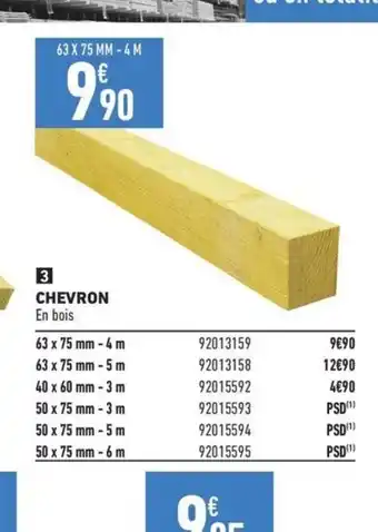 Brico Cash CHEVRON offre
