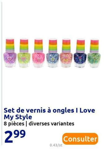 Action Set de vernis à ongles i love my style offre