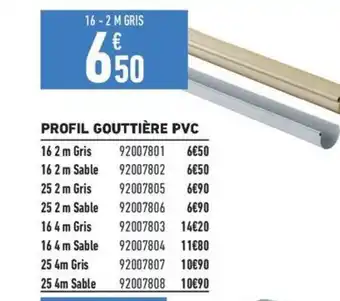 Brico Cash PROFIL GOUTTIÈRE PVC offre