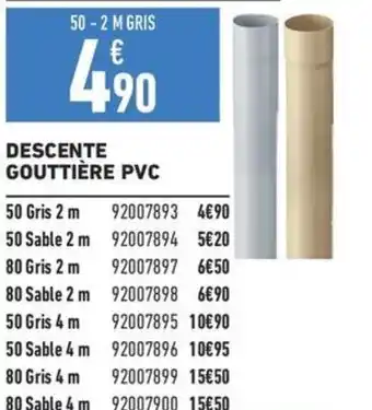 Brico Cash DESCENTE GOUTTIÈRE PVC offre