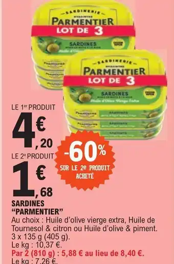 E.Leclerc SARDINES "PARMENTIER" offre