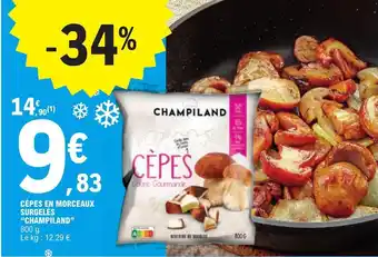 E.Leclerc CÈPES EN MORCEAUX SURGELÉS "CHAMPILAND" offre