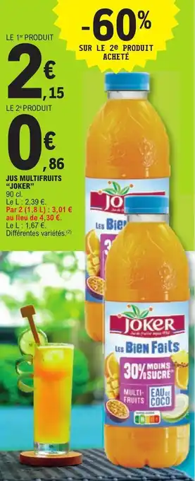 E.Leclerc JUS MULTIFRUITS "JOKER" offre