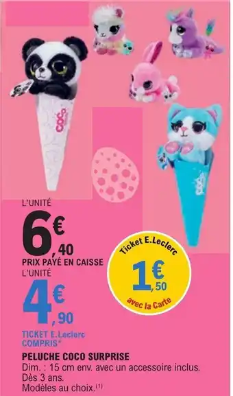 E.Leclerc PELUCHE COCO SURPRISE offre