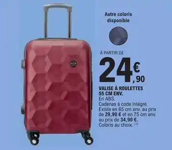 E.Leclerc VALISE À ROULETTES 55 CM ENV. offre