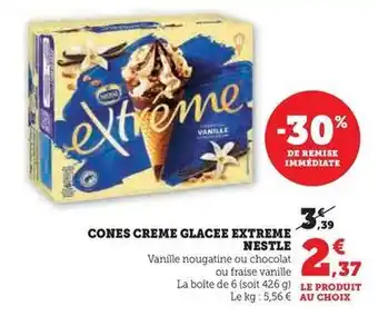 Super U Nestlé - cones creme glacee extreme offre