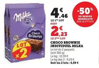 Hyper U Milka - choco brownie individuel offre