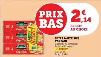 Hyper U Panzani - pates fantaisies offre