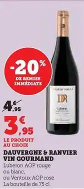 Super U Dauvergne & ranvier - vin gourmand offre