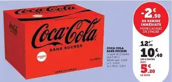 Super U Coca cola - sans sucres offre
