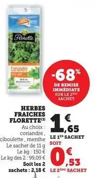 Hyper U Florette - herbes fraiches offre