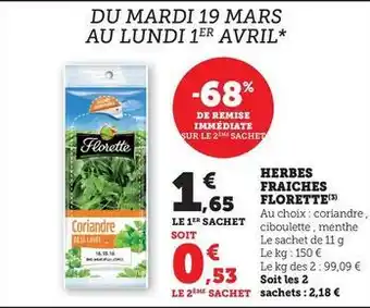 U Express Florette - herbes fraiches offre