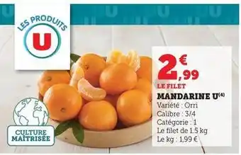U Express U - mandarine offre