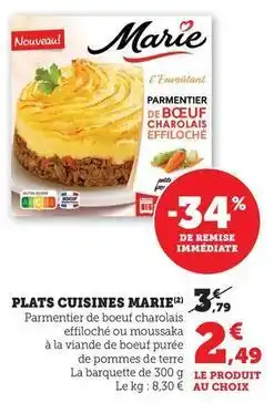 U Express Marie - plats cuisines offre