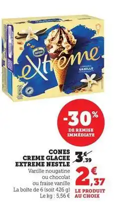 U Express Nestlé - cones creme glacee extreme offre
