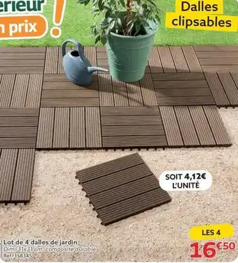 Gifi Lot de 4 dalles de jardin offre