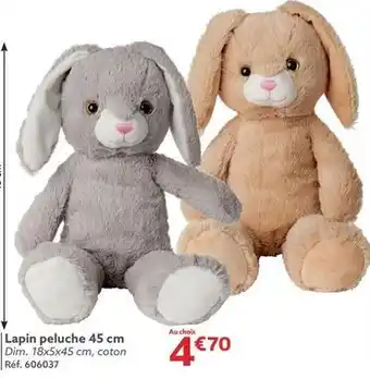 Gifi Lapin peluche 45 cm offre